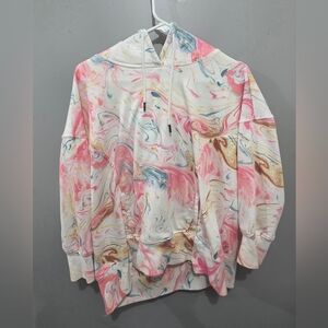 Colorful Marble Print Hoodie